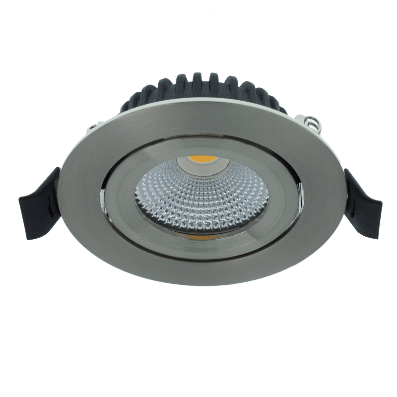 LED dimbare inbouwspot rvs zilver - 5 Watt - vooraanzicht recht