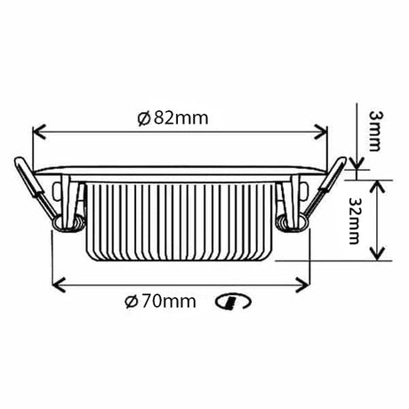 Dimbare LED Inbouw spot 5W zwart - IP44 waterbestendig - afmetingen