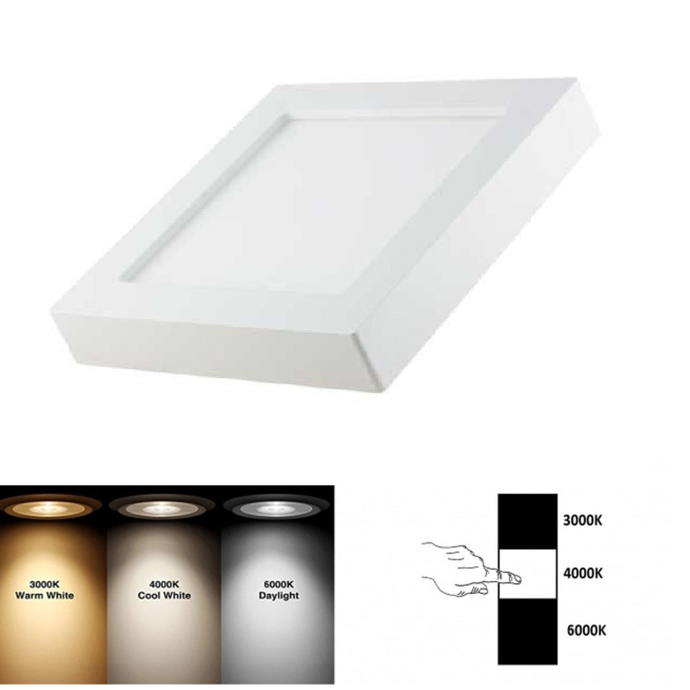 LED opbouw downlight vierkant | 12W | 172x172mm | CCT - 3 lichtkleuren