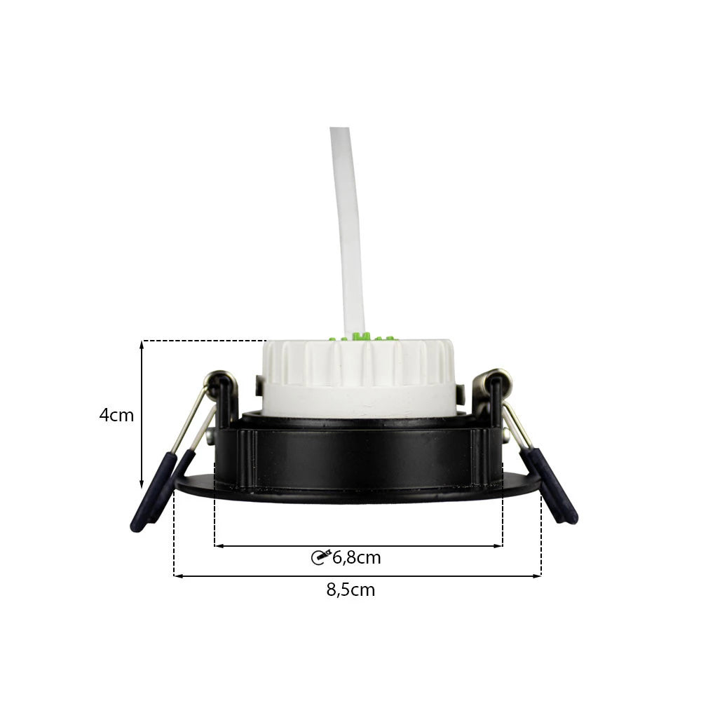 LED ondiepe Inbouwspot 6 Watt | Dimbaar | 70mm | kantelbaar | zwart - zilver