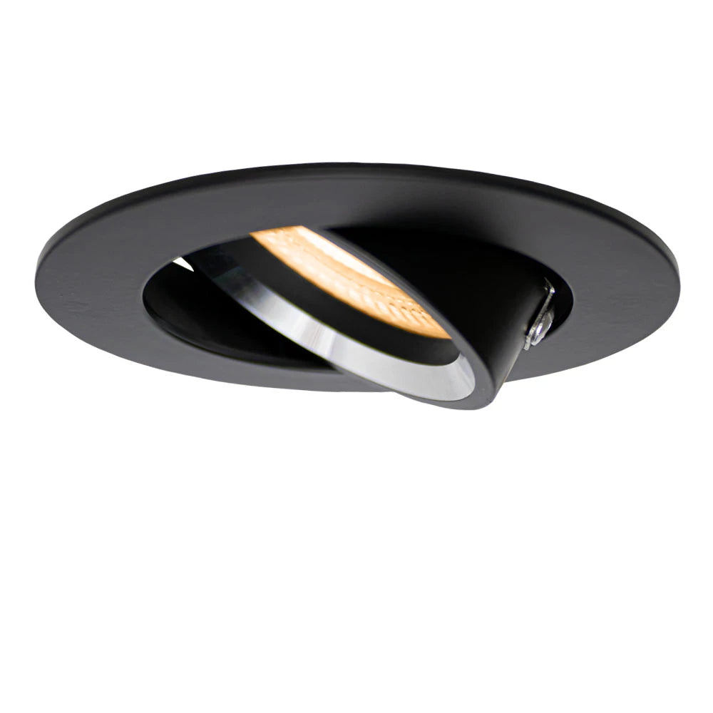 LED ondiepe Inbouwspot 6 Watt | Dimbaar | 70mm | kantelbaar | zwart - zilver