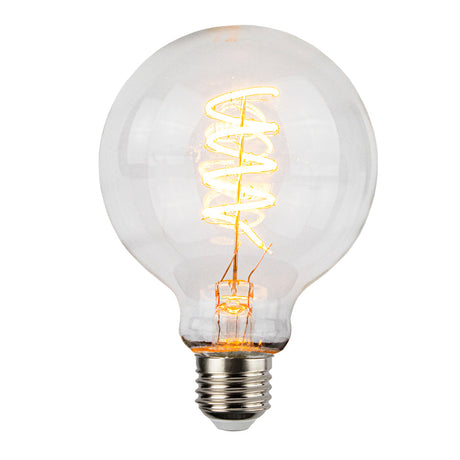 LED Filament Globe lamp spiraal | 80mm | 4 Watt | Dimbaar | 2200K - Vooraanzicht