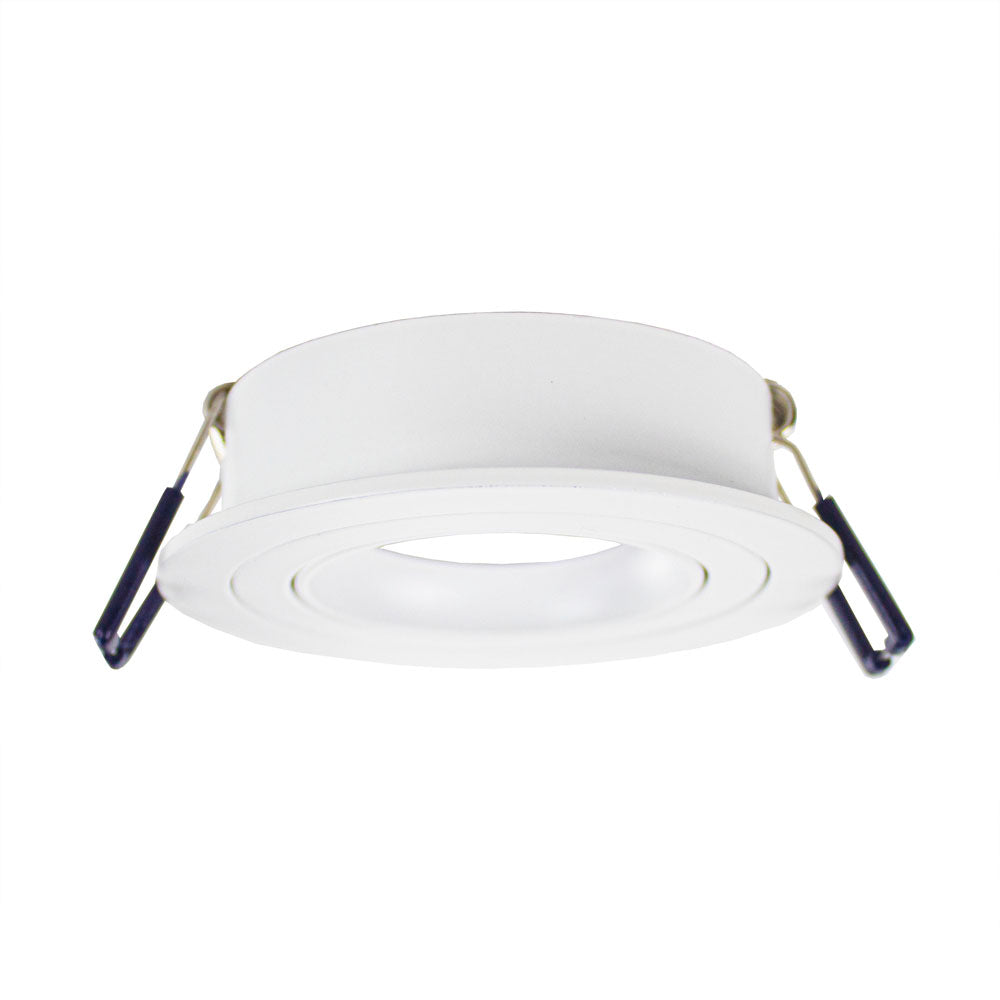 LED armatuur inbouw wit rond 80 mm voor gu10 spots - armatuur liggend