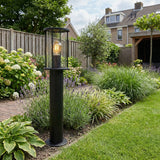 Tuinpaal - Tuinsokkel zwart | 60cm | Metaal en glas | Gracey