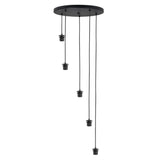 Hanglamp Smoke 5 voudig Glazen lampenkap bol 20cm Globe - plafondplaat