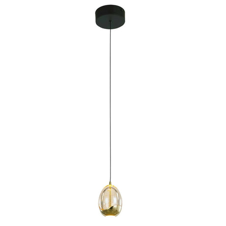 LED hanglamp amber glas 1 licht dimbaar warm wit - vooraanzicht hanglamp