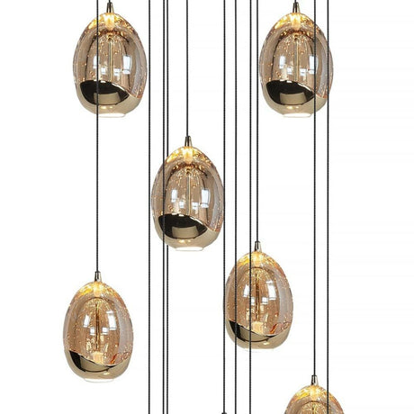 LED hanglamp golden egg 14 lichts warm wit dimbaar - vooraanzicht lampenkap