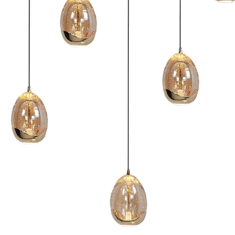 LED moderne hanglamp golden egg amber - dimbaar - warm wit - lampenkappen