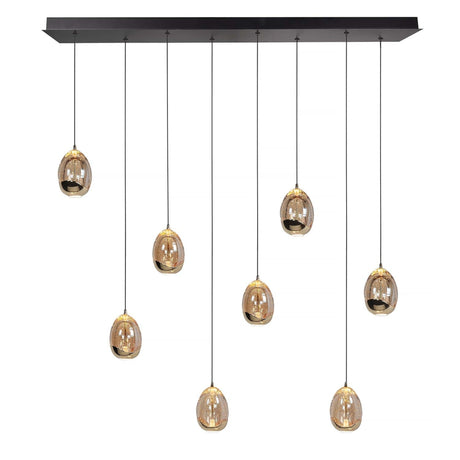 LED moderne hanglamp golden egg amber - dimbaar - warm wit - vooraanzicht hanglamp