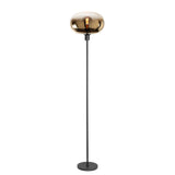 LED vloerlamp statief zwart E27 fitting - met gouden kap