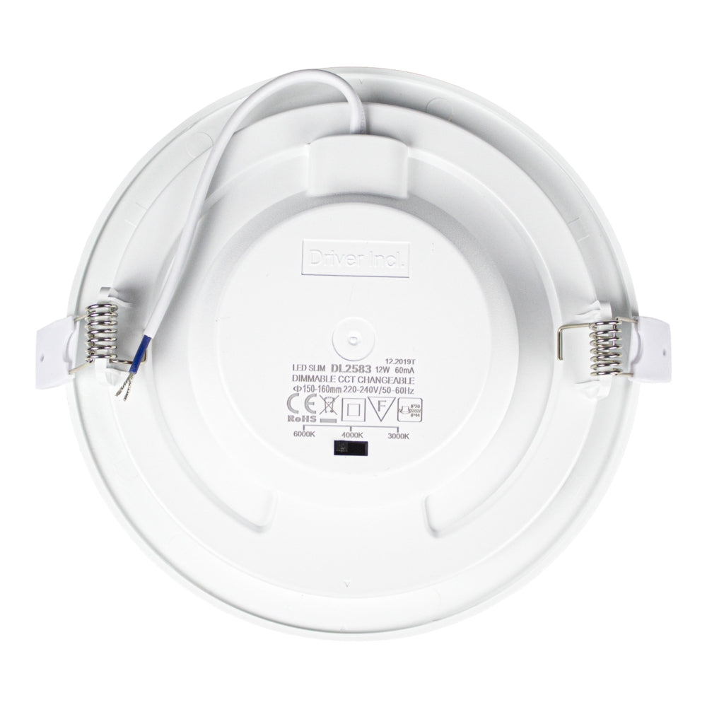 LED inbouw downlight rond | 12W | DIMBAAR | Ø150mm | CCT - 3 lichtkleuren