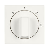 Witte schakelaar met draaischakelaar, genummerd van 0 tot 3, voor wandmontage, frontaal aanzicht.