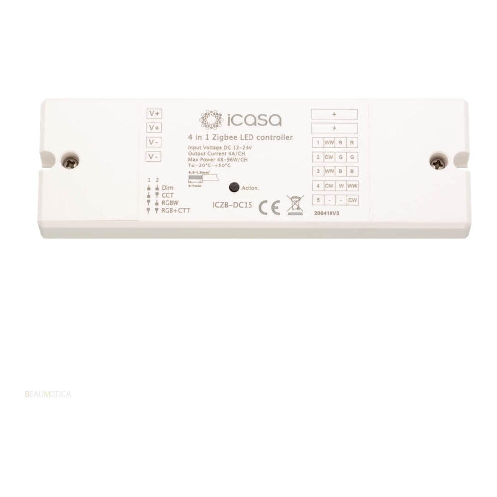 Icasa - Zigbee 3.0 RGB+CCT slimme driver - Voor LED strips - voorkant