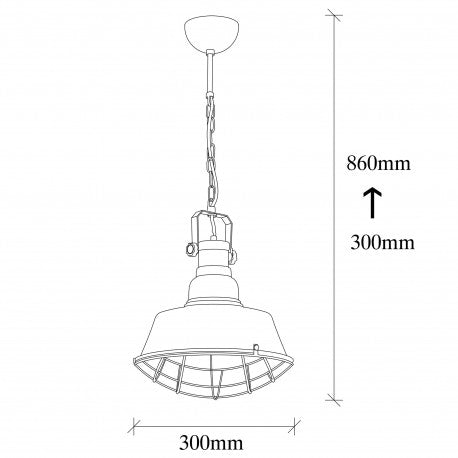 Industriële Hanglamp Metaal - Zwart | Avignon