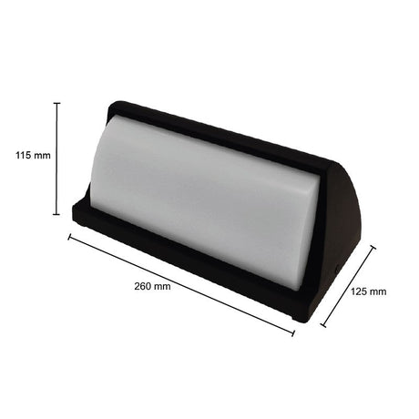 LED Bulkhead wandlamp | 12W lichtbron | Zwart | Waterdicht