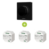 Bundelpakket | 3x Triac draadloze dimmer | 100-240V | Incl. Mi-light afstandsbediening | Zwart