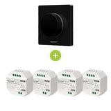 Bundelpakket | 4x Triac draadloze dimmer | 100-240V | Incl. Mi-light afstandsbediening | Zwart