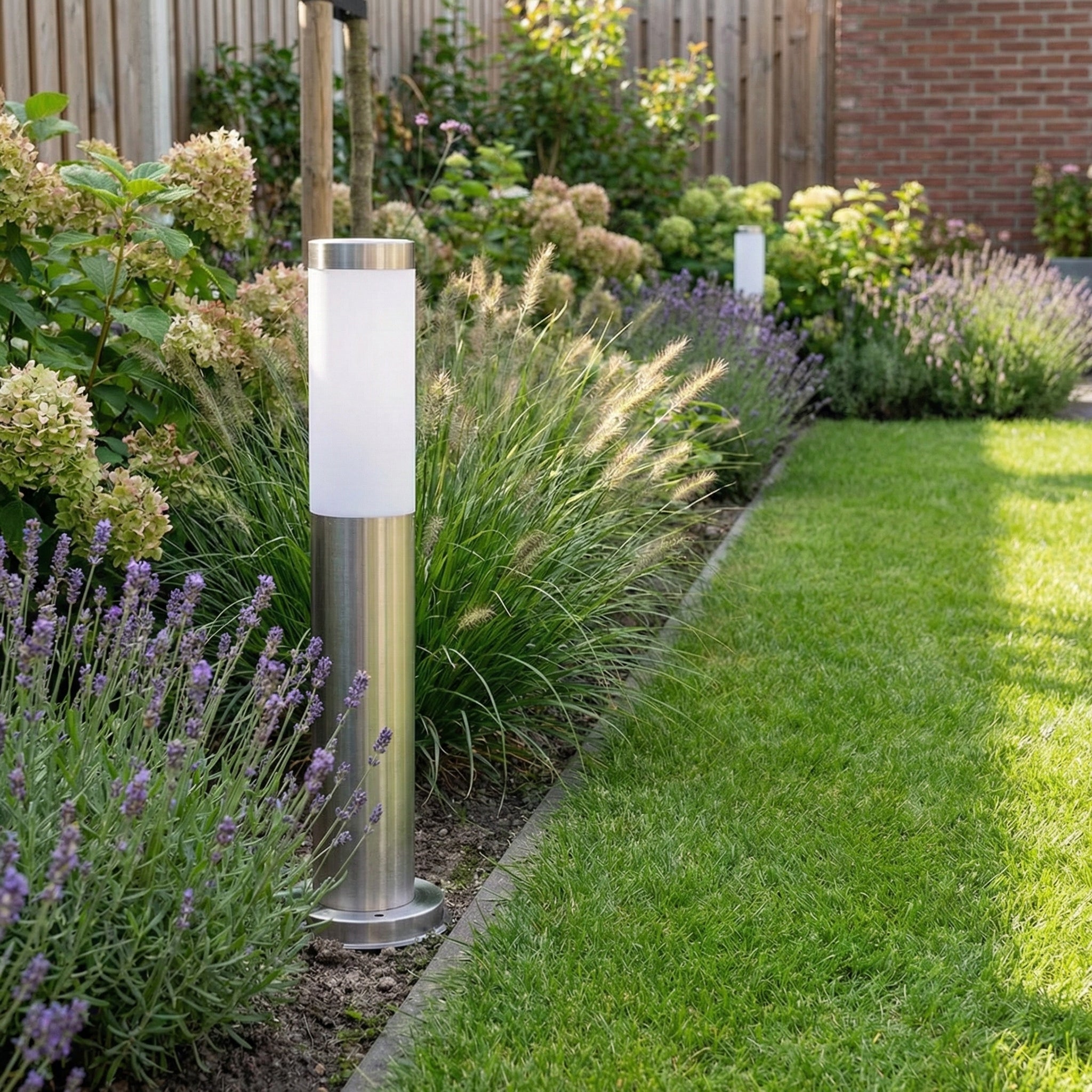 Gomera | 45cm - Staande buitenlamp zilver rond IP44