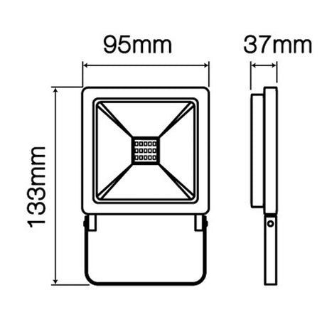 LED bouwlamp 10 Watt premium 4000K en 6000K - afmetingen