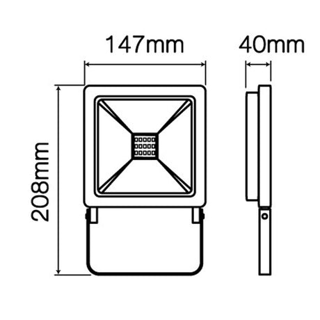 LED bouwlamp premium line 30 Watt 4000K en 6000K - afmetingen