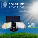 LED Bouwlamp op Solar Bewegingssensor 15 Watt 6500K - incl zonnepaneel