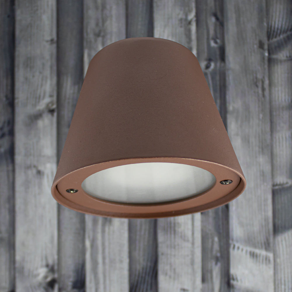 LED Buiten Wandlamp GU10 fitting IP43 Coffee Bruin - lamp uit