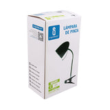 LED Bureau tafellamp zwart met klem E27 fitting - zijaanzicht verpakking