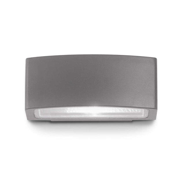 LED Cube Buiten Wandlamp E27 IP55 Grijs - vooraanzicht wandlamp