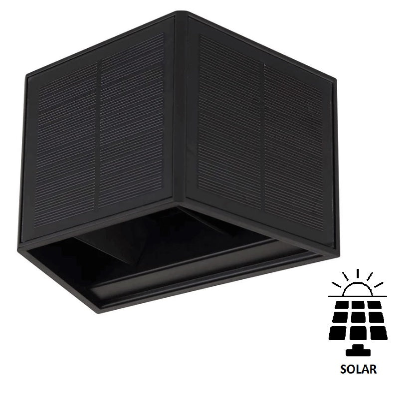 LED Cube Wandlamp op Solar | 1 Watt | Schemersensor | 3000K - Warm wit