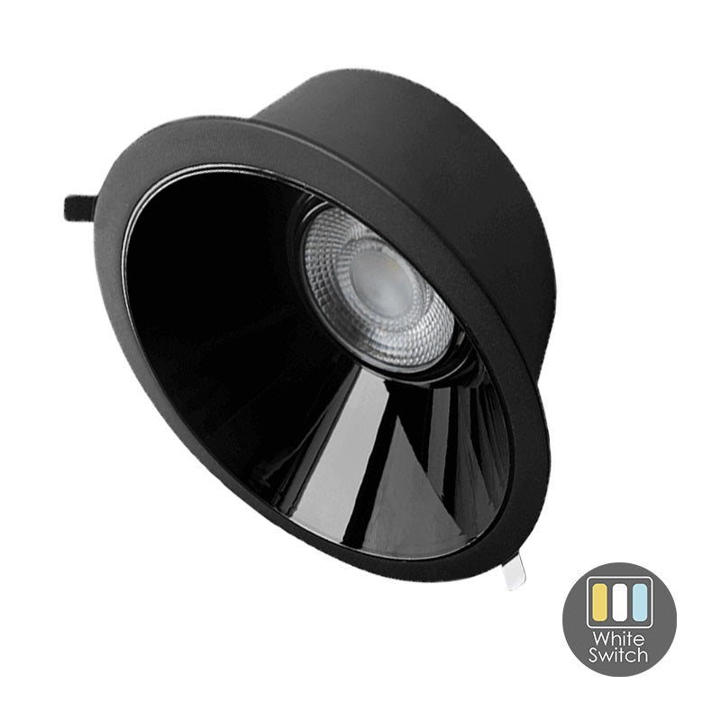 LED DOWNLIGHT - KERBER - CCT-SWITCH - Ø100MM - 10W - ZWART