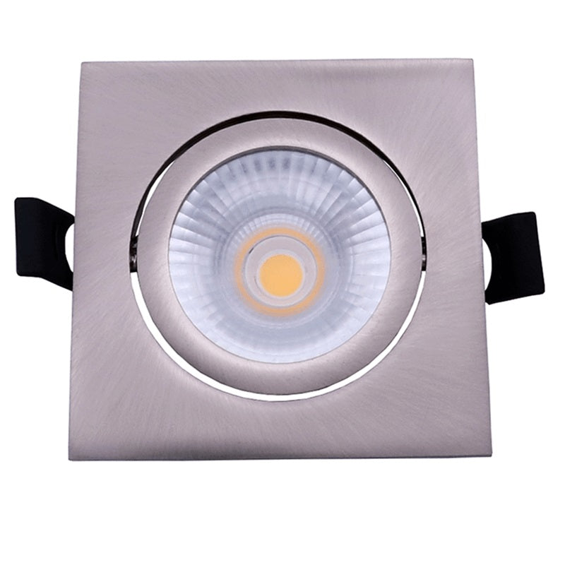 LED Dimbare inbouw spot 6W | Vierkant | Ø75mm | Zilver | 2700K warm wit