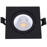 LED Dimbare inbouw spot 6W | Vierkant | Ø75mm | Zwart | 2700K warm wit