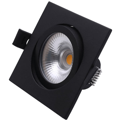 LED Dimbare inbouw spot 6W-Ø75mm-Zwart-2700K warm wit-zijaanzicht