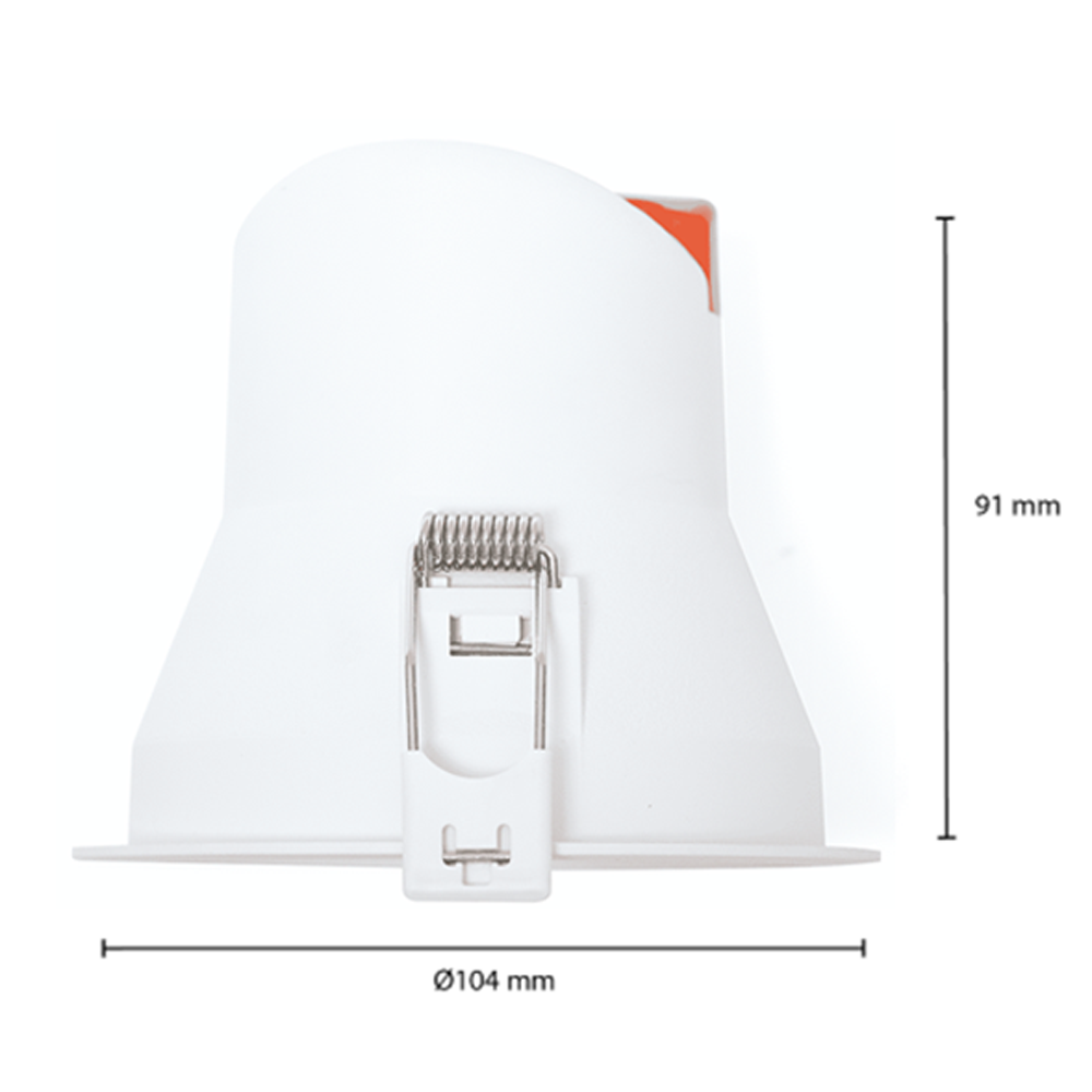 LED INBOUWSPOT 6W DIM WIT - afmetingen