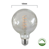 LED Filament Globe lamp spiraal | 125mm | 4 Watt | Dimbaar | 2200K - Extra warm