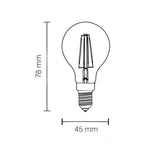 LED Filament lamp 2W E14 G45 220V - afmetingen