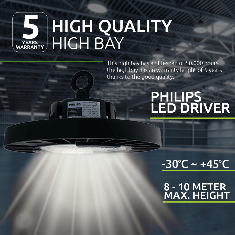 LED High bay 200 watt 150lmw 1-10V Dimbaar Philips - high quality