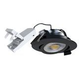 LED Inbouwspot MIRAN - 6 Watt - lage inbouwhoogte- Dimbaar - 68mm - kantelbaar - zwart - rond met doorlus driver