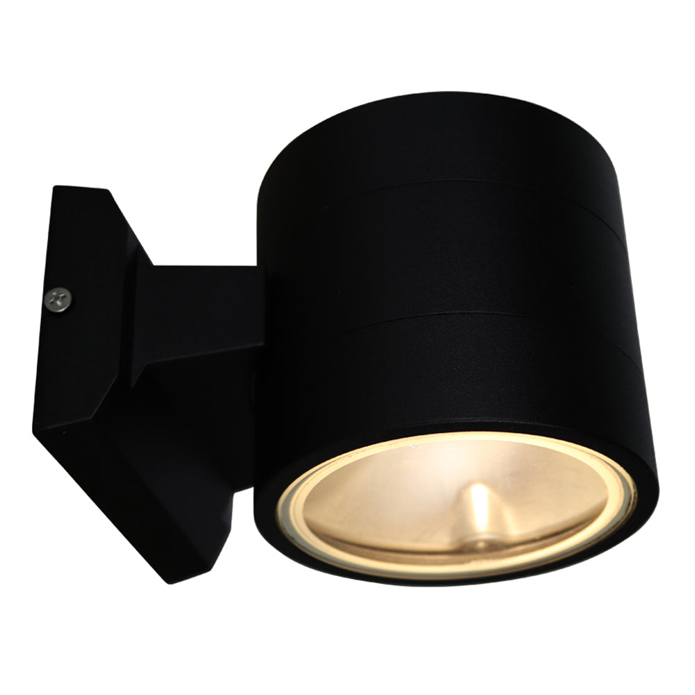 LED Moderne Buiten Wandlamp Round G9 IP54 Zwart - vooraanzicht - warm wit