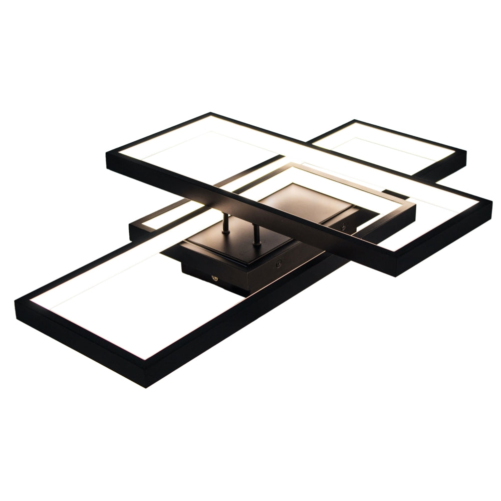 LED Moderne Plafondlamp | vierkant | Dimbaar | 72watt | Zwart | CCT - 3000 - 6500K