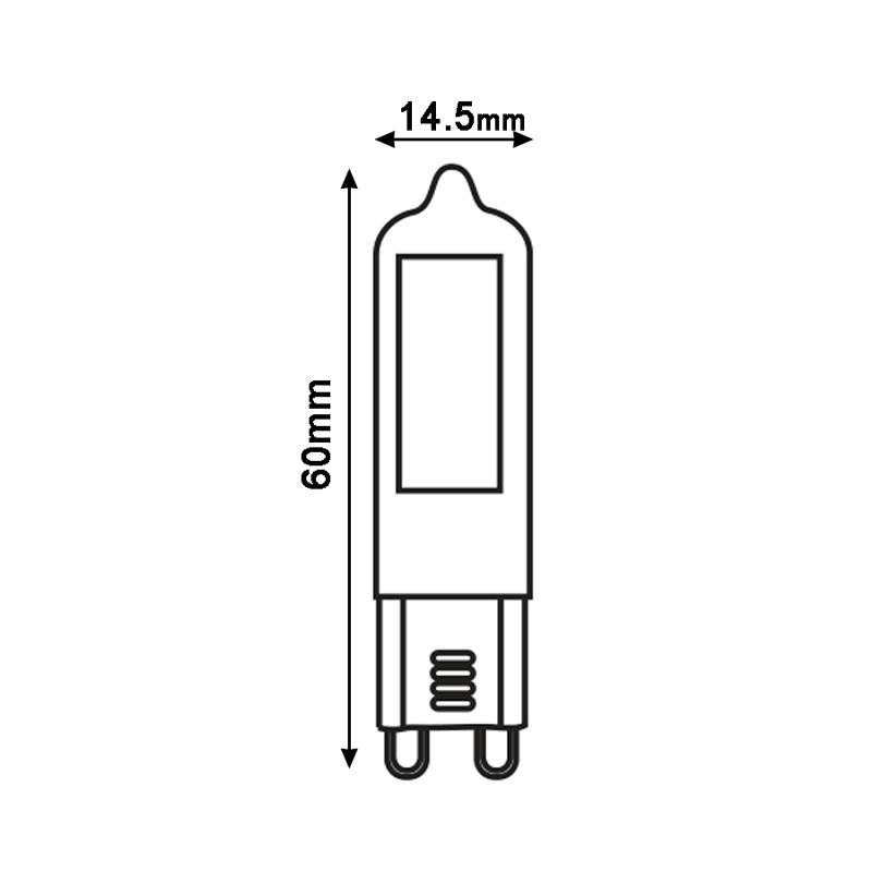 LED Spot G9 | 3,5Watt | 220-240V | 400lm - afmetingen