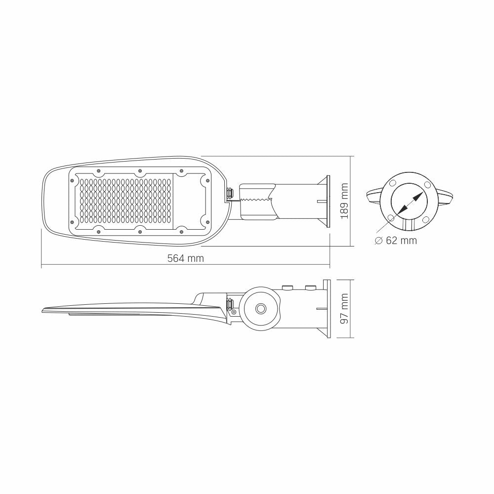 LED Straatlamp LEYA | Kantelbaar | 100W | IP65 | 100lm/w | 5000K