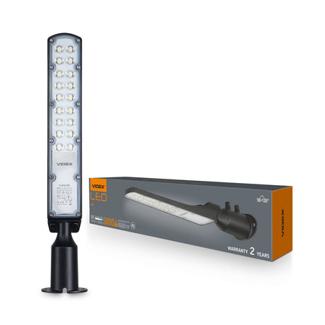 LED Straatlamp zwart PLAYA - Eco serie - 50W - IP65 - 100lm-w - 5000K - vooraanzicht