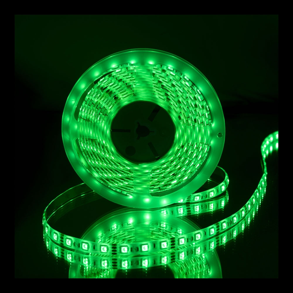 LED Strip RGB - 5 meter rol - compleet - dimbaar - inclusief afstandbediening en adapter - Groen