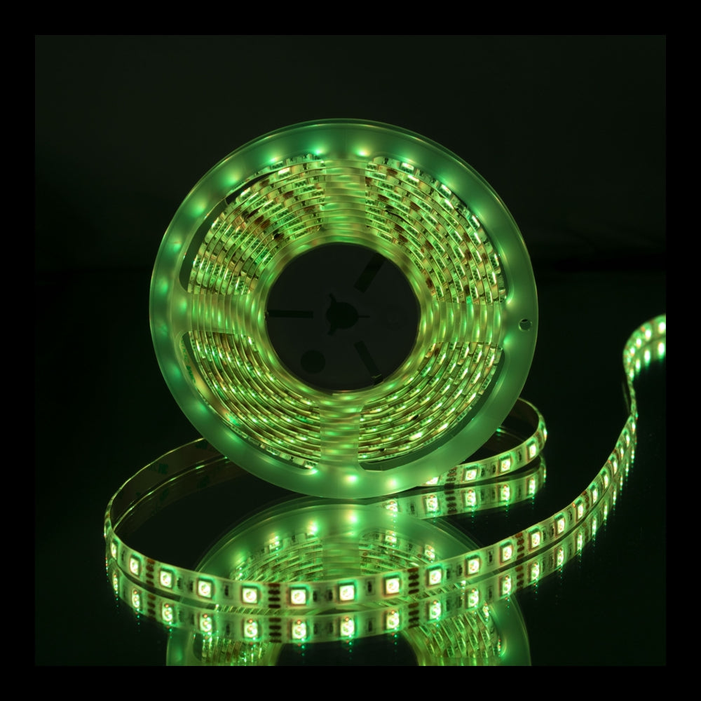 LED Strip RGB - 5 meter rol - compleet - dimbaar - inclusief afstandbediening en adapter - Lichtgroen