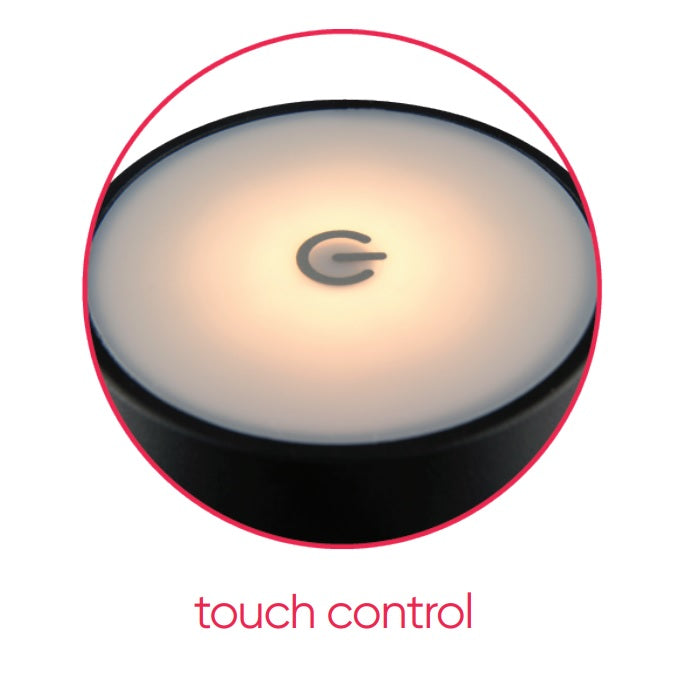 LED Tafellamp zwart - oplaadbaar - op batterijen - dimbaar - touch control