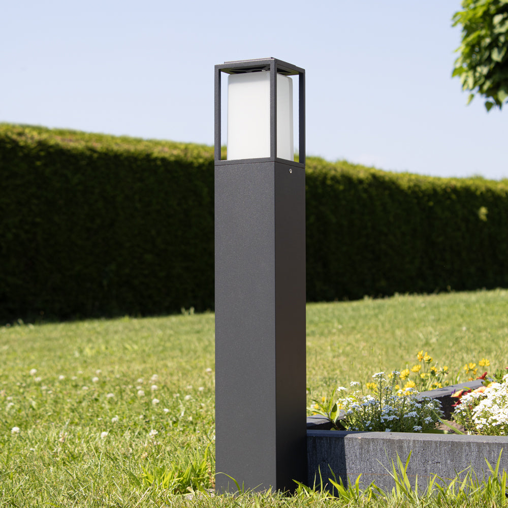 LED Tuinpaal - Sokkel - Staande buitenlamp 65cm Grijs IP44 kellox - sfeerfoto3