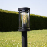 LED Tuinpaal - sokkel - Staande buitenlamp 50cm Zwart IP44 - HOEDY - sfeerfoto1