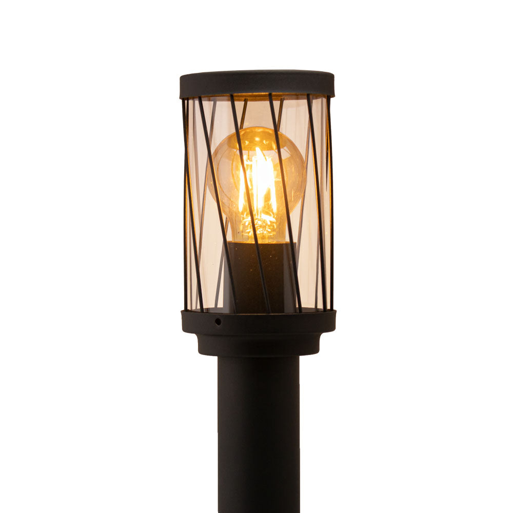 LED Tuinpaal - sokkel - Staande buitenlamp | 50cm | Zwart | IP44 - TOMBA - closeup