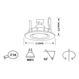 LED Spot Armatuur Kantelbaar | 58mm Geborsteld aluminium